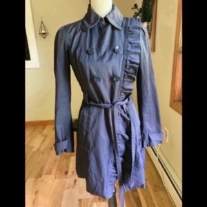 Elevenses ruffle trench coat